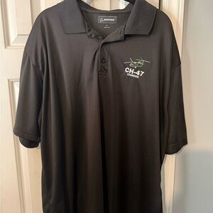 Boeing Black Polo Shirt with CH-47 Chinook Embroidery